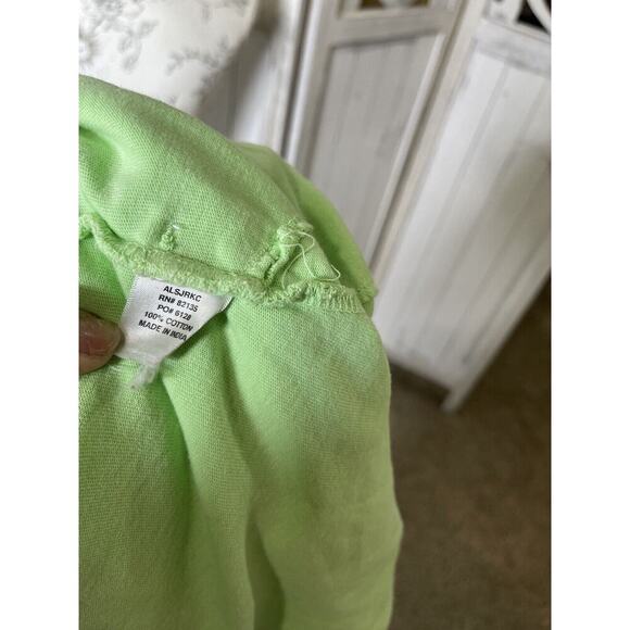 FRESH PRODUCE Sweater Medium Large Neon Green Top Hoodie Comfy Athleisure - Picture 3 of 9